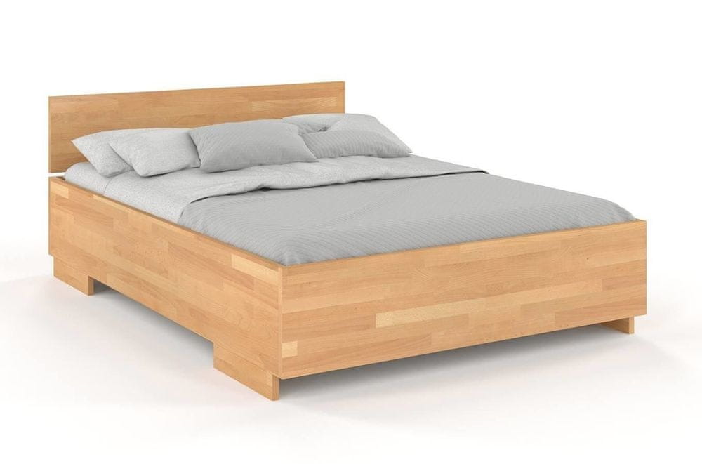 eoshop Drevená posteľ Bergman High&Long, dlhšia 20cm, buk (Rozmer: 180x220 cm, Farba: Prírodná)