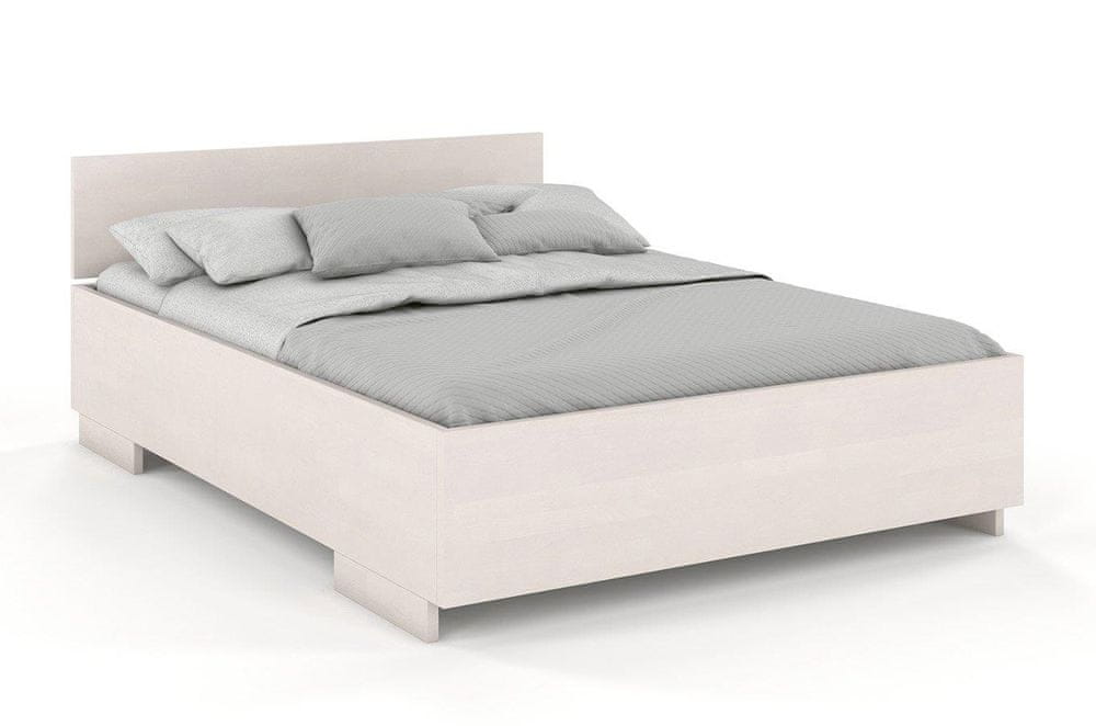 eoshop Drevená posteľ Bergman High&Long, dlhšia 20cm, buk (Rozmer: 160x220 cm, Farba: Biela)