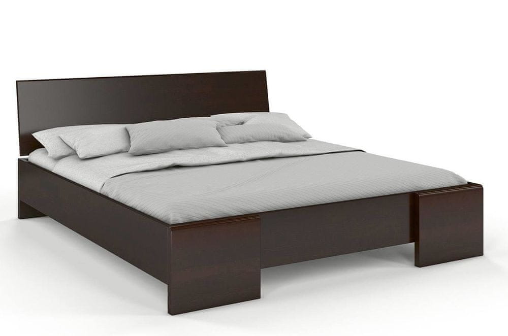 eoshop Drevená posteľ Hessler High, borovica (Rozmer: 120x200 cm, Farba: Palisander)