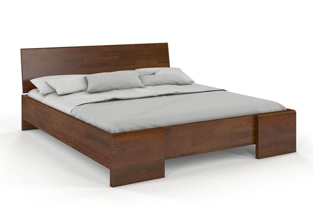 eoshop Drevená posteľ Hessler High BC, borovica (Rozmer: 140x200 cm, Farba: Orech)