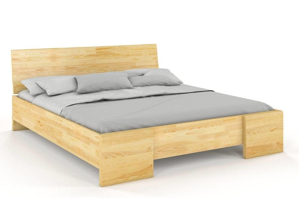 eoshop Drevená posteľ Hessler High&Long, dlhšia 20cm, borovica (Rozmer: 120x220 cm, Farba: Prírodná)