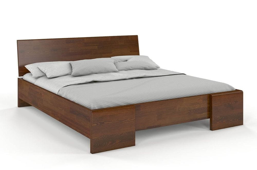 eoshop Drevená posteľ Hessler High BC, borovica (Rozmer: 120x200 cm, Farba: Orech)