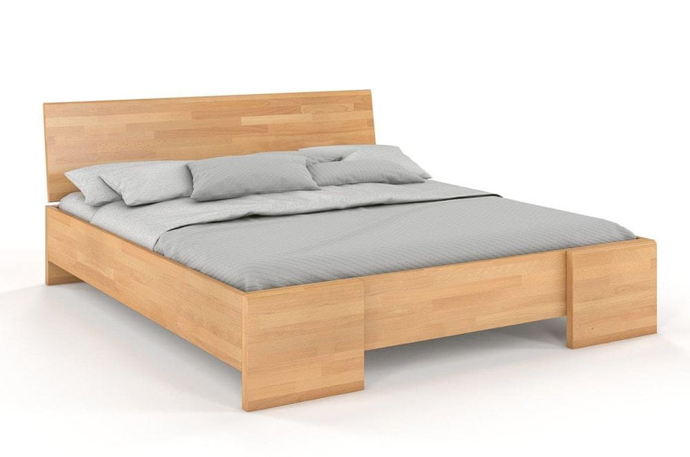 eoshop Drevená posteľ Hessler High, buk (Rozmer: 200x200 cm, Farba: Prírodná)
