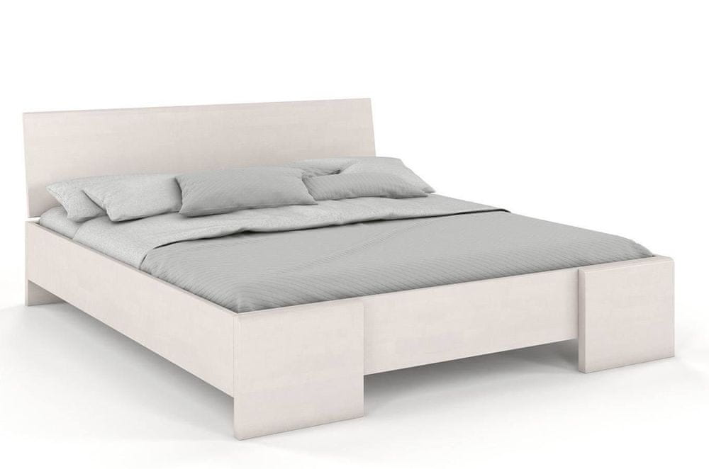 eoshop Drevená posteľ HESSLER High & LONG, dlhšia 20cm, buk (Rozmer: 120x220 cm, Farba: Biela)