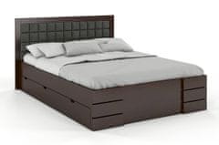 eoshop Čalúnená posteľ Gotland High Drawers s úložným priestorom, buk (Rozmer: 180x200 cm, Farba dreva: Palisander, Farba látky: Casablanca 2306)