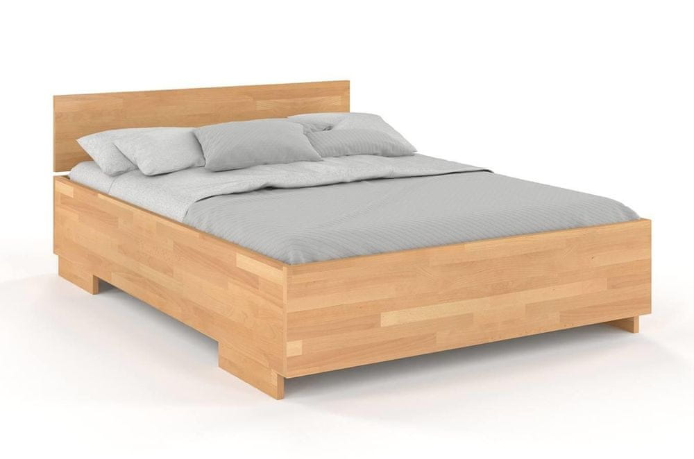 eoshop Drevená posteľ Bergman High BC Long, dlhšia 20cm, buk (Rozmer: 180x220 cm, Farba: Prírodná)