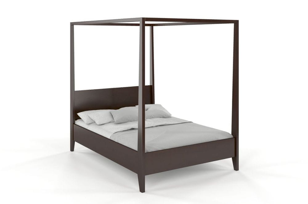 eoshop Drevená posteľ s baldachýnom CANOPY, buk (Rozmer: 120x200 cm, Farba: Palisander)