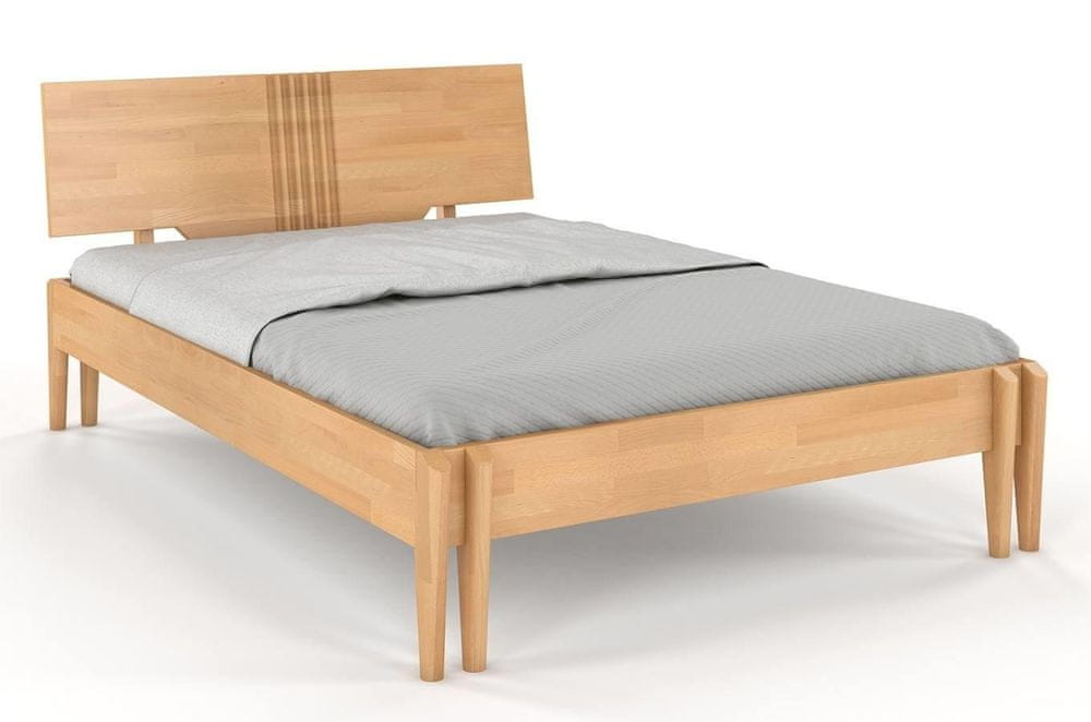 eoshop Drevená posteľ POZNAŇ, buk (Rozmer: 140x200 cm, Farba: Prírodná)
