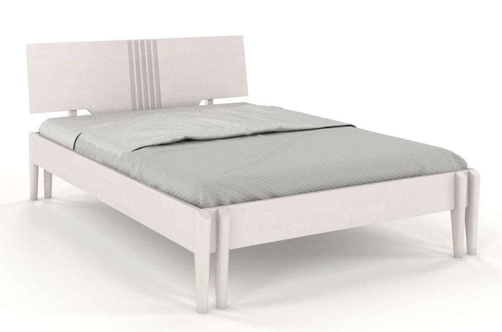 eoshop Drevená posteľ POZNAŇ, buk (Rozmer: 120x200 cm, Farba: Biela)