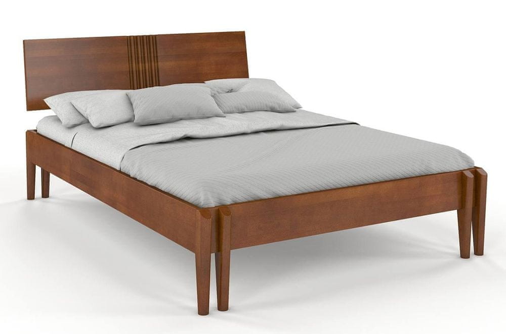 eoshop Drevená posteľ POZNAŇ, buk (Rozmer: 160x200 cm, Farba: Orech)