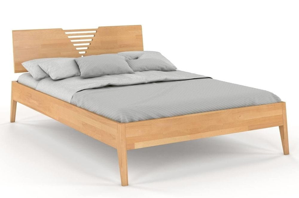 eoshop Drevená posteľ WOLOMÍN, buk (Rozmer: 140x200 cm, Farba: Prírodná)