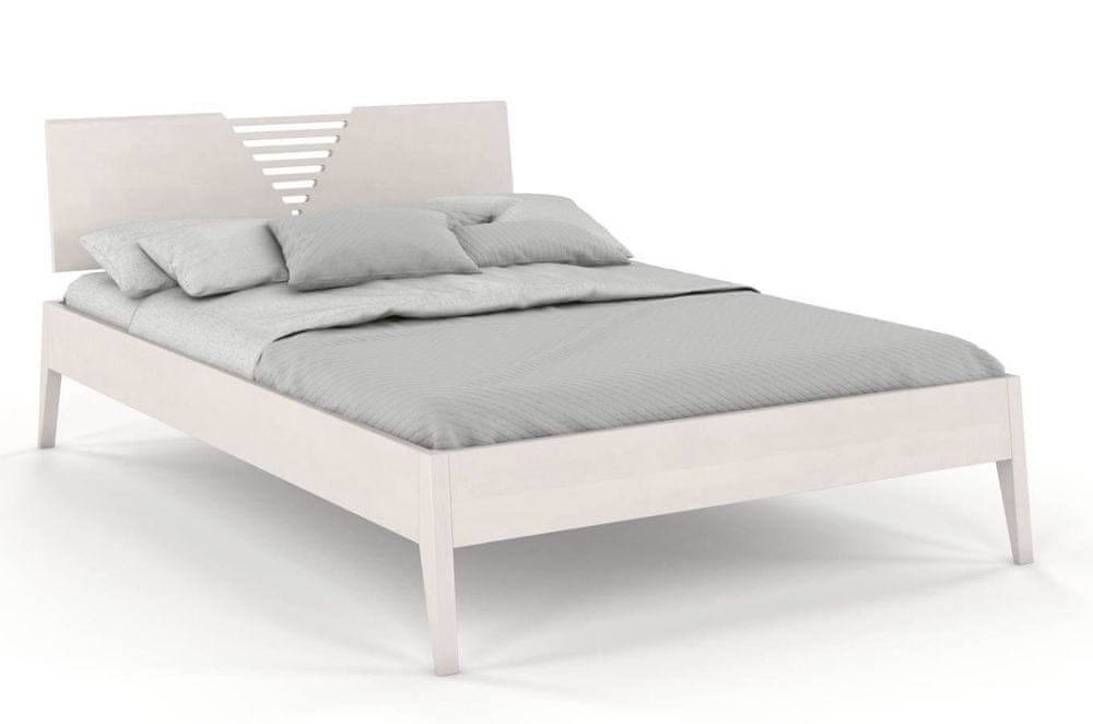 eoshop Drevená posteľ WOLOMÍN, buk (Rozmer: 180x200 cm, Farba: Biela)
