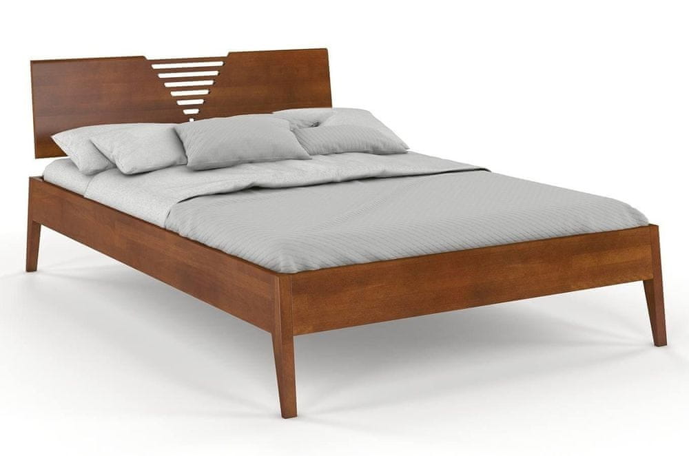 eoshop Drevená posteľ WOLOMÍN, buk (Rozmer: 160x200 cm, Farba: Orech)