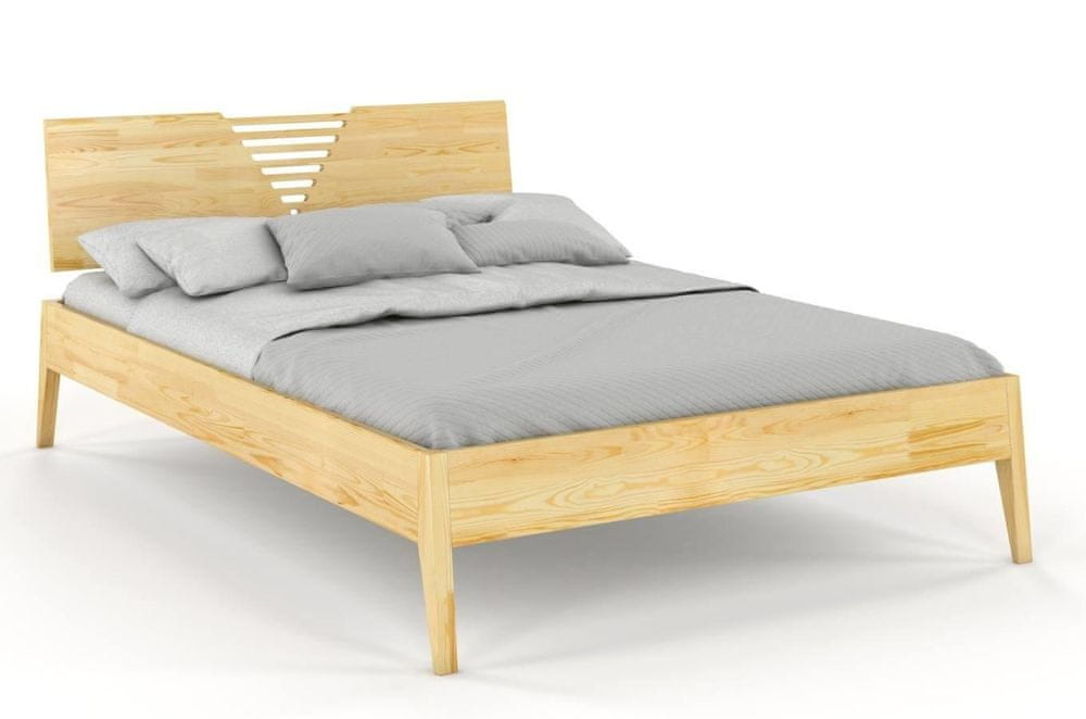 eoshop Drevená posteľ WOLOMÍN, borovica (Rozmer: 140x200 cm, Farba: Prírodná)