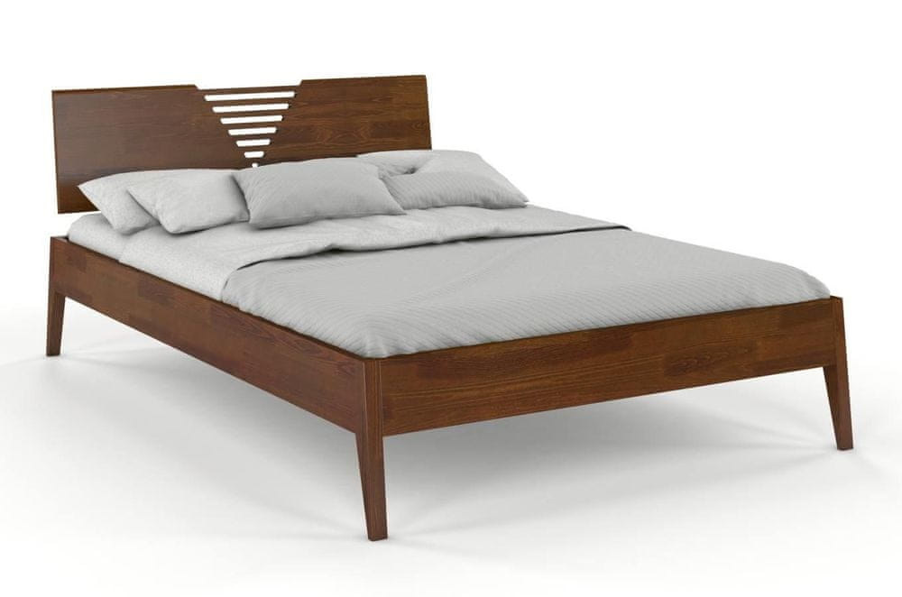 eoshop Drevená posteľ WOLOMÍN, borovica (Rozmer: 160x200 cm, Farba: Orech)