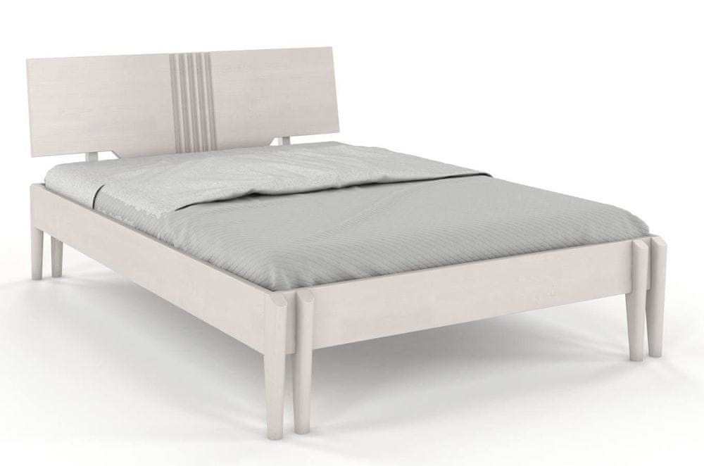 eoshop Drevená posteľ POZNAŇ, borovica (Rozmer: 140x200 cm, Farba: Biela)