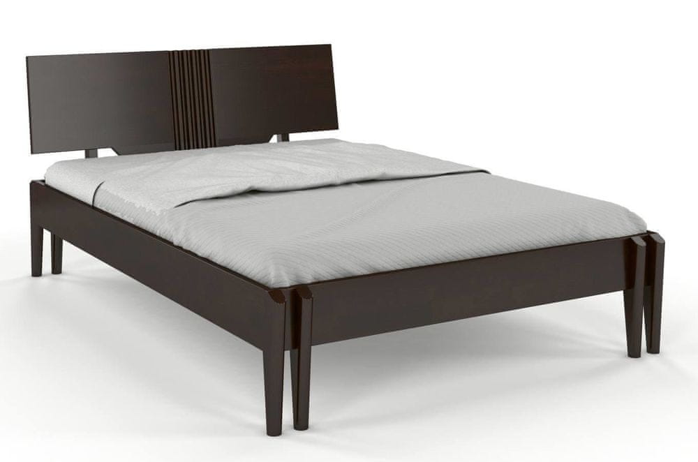 eoshop Drevená posteľ POZNAŇ, borovica (Rozmer: 120x200 cm, Farba: Palisander)