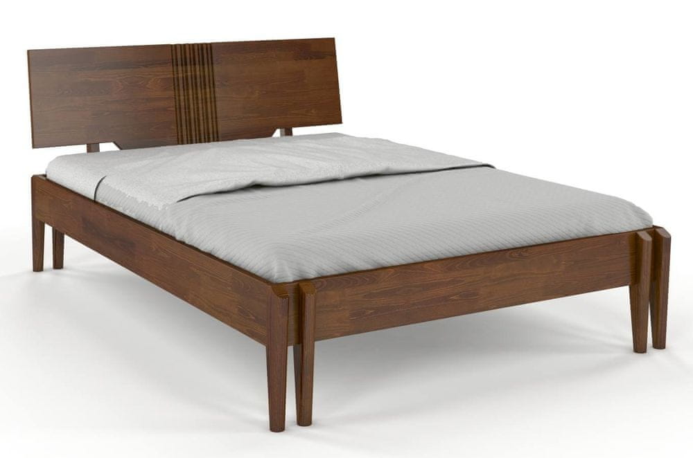 eoshop Drevená posteľ POZNAŇ, borovica (Rozmer: 160x200 cm, Farba: Orech)