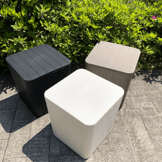 KONDELA Záhradný úložný box / príručná stolík, biela, IBLIS