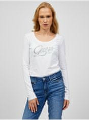 Guess Biele dámske tričko s dlhým rukávom Guess Bryanna S