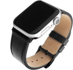 FIXED kožený řemínek pro Apple Watch 42/44/45mm, čierna