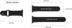 FIXED silikónový remienok pre smartwatch, šírka 20mm, čierna FIXSST-20MM-BK