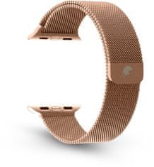 RhinoTech ocelový řemínek milánský tah pro Apple Watch 38 / 40 / 41mm, růžově-zlatá