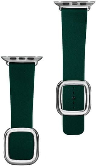 Coteetci kožený magnetický řemínek Nobleman pro Apple Watch 42 / 44mm / 45mm, zelená
