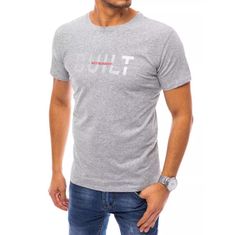 Dstreet Pánske tričko s potlačou BUILT svetlo šedé rx4726 XL