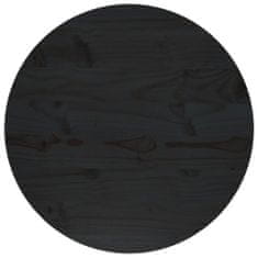 Vidaxl Stolová doska čierna Ø50x2,5 cm masívna borovica