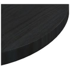 Vidaxl Stolová doska čierna Ø50x2,5 cm masívna borovica