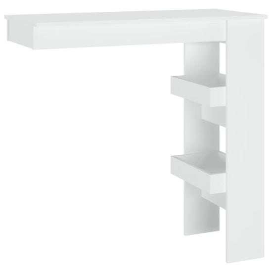 Vidaxl Nástenný barový stôl biely 102x45x103,5 cm spracované drevo