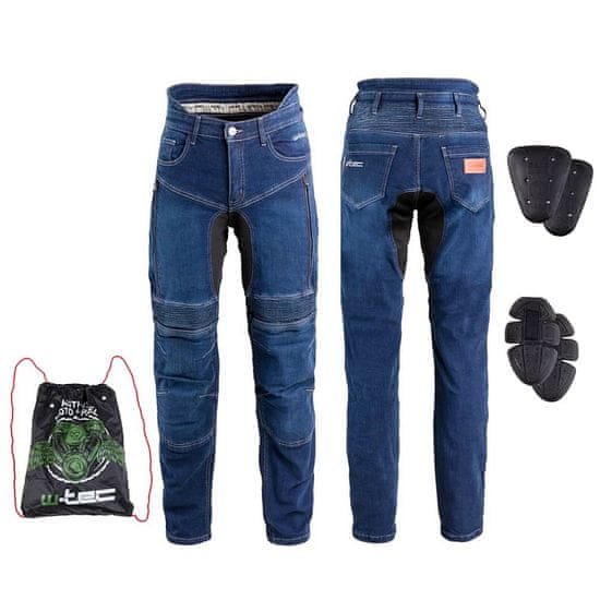 W-TEC Pánske moto jeansy Biterillo Farba modrá, Veľkosť 6XL