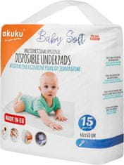 AKUKU Jednorázové hygienické podložky Akuku Baby Soft 40x60cm 15ks