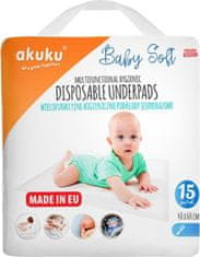 AKUKU Jednorázové hygienické podložky Akuku Baby Soft 40x60cm 15ks