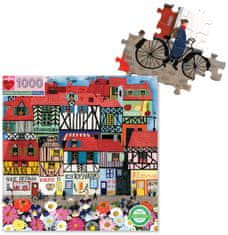 eeBoo Štvorcové puzzle Malebná dedinka 1000 dielikov