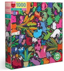 eeBoo Štvorcové puzzle Mačky v práci 1000 dielikov