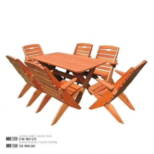 eoshop Záhradná stolička MO109 (MO108) (Farba dreva: surové drevo)