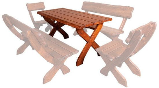 eoshop Záhradný stôl MO230, smrek masív (Farba dreva: Dub)