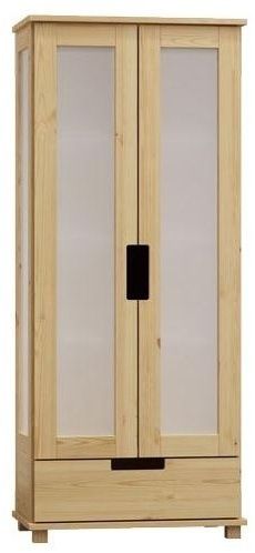 eoshop Šatníková skriňa z masívu NR12 Modern s80 vešiak (Farba dreva: Biela)