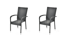 IWHOME Ratanová stoličky MADRID antracit IWH-1010002 sada 2ks