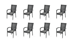 IWHOME Ratanová stoličky MADRID antracit IWH-1010002 sada 8ks