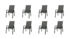 IWHOME Záhradná stolička VALENCIA 2 čierna, stohovateľná IWH-1010010 sada 8ks