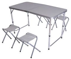 eoshop Campingový SET - stôl 120x60cm+4 stoličky