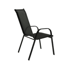IWHOME Záhradná stolička VALENCIA 2 čierna, stohovateľná IWH-1010010 sada 2ks