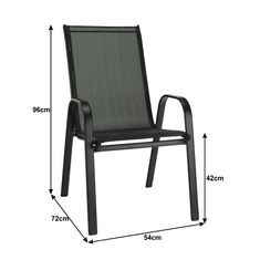 IWHOME Záhradná stolička VALENCIA 2 čierna, stohovateľná IWH-1010010