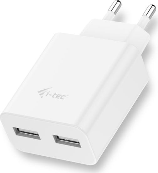 I-TEC i-tec univerzálna USB nabíjačka/ 2x USB/ 110V-240V/ 2400mAh/ biela
