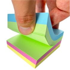 EDANTI Papierové bločky v kocke, farebné, Samolepiace bloček, 350 listov