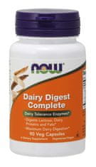 NOW Foods Dairy Digest Complete, mliečne enzýmy pre intoleranciu na laktózu, 90 rastlinných kapsúl