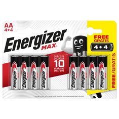 Energizer Tužkové batérie MAX, 8x AA, 4 + 4 zdarma